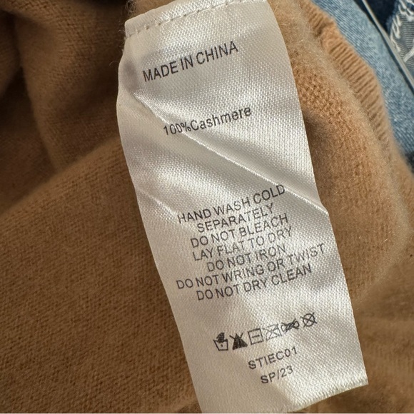 Quince Women’s Tan 100% Cashmere Sweater T-Shirt Blouse Size Large - Picture 5 of 5